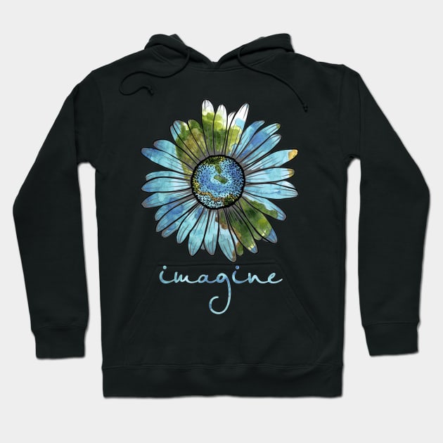 Imagine Hippie Flower Hoodie by Raul Caldwell